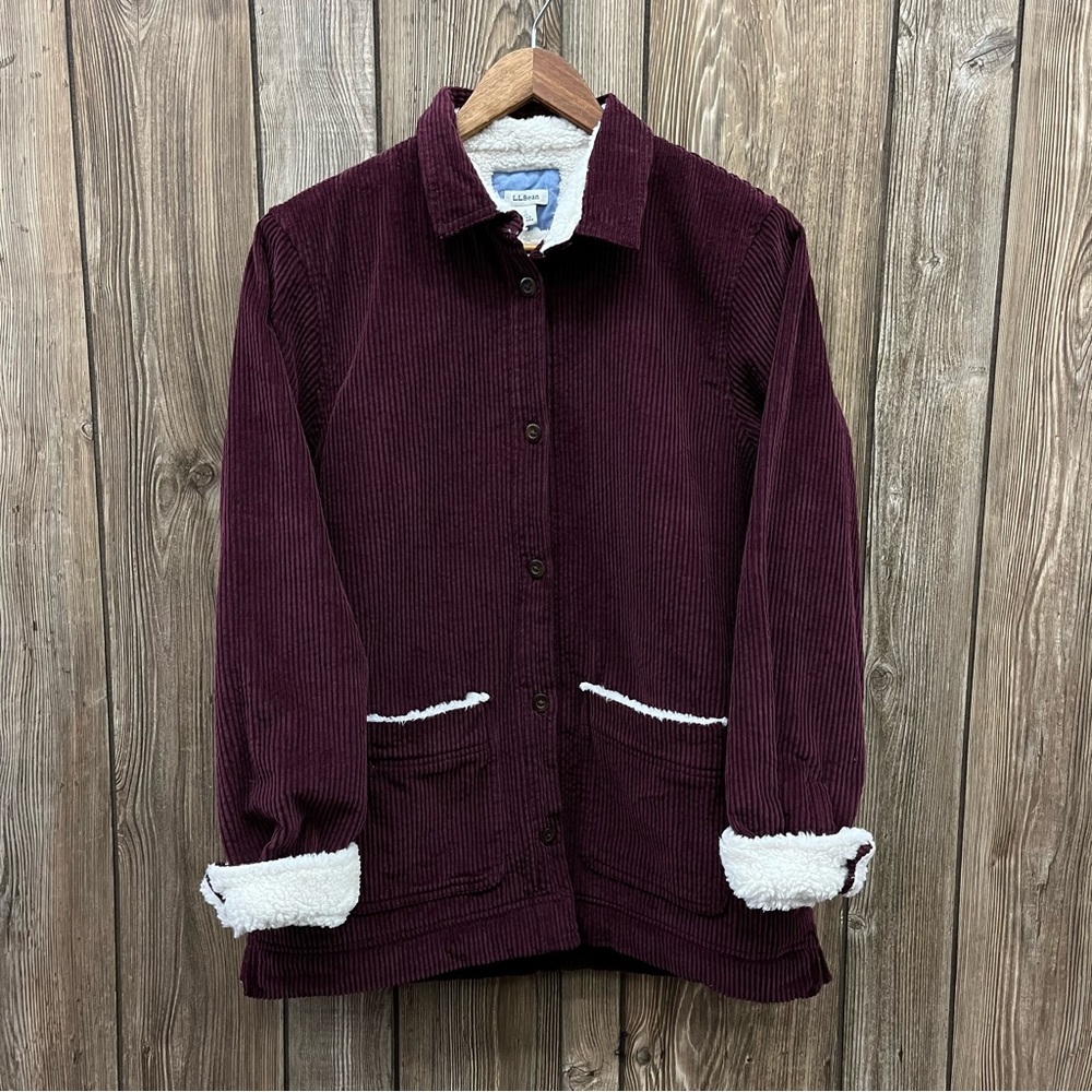 LL Bean Corduroy Sherpa Lined Chore Jacket